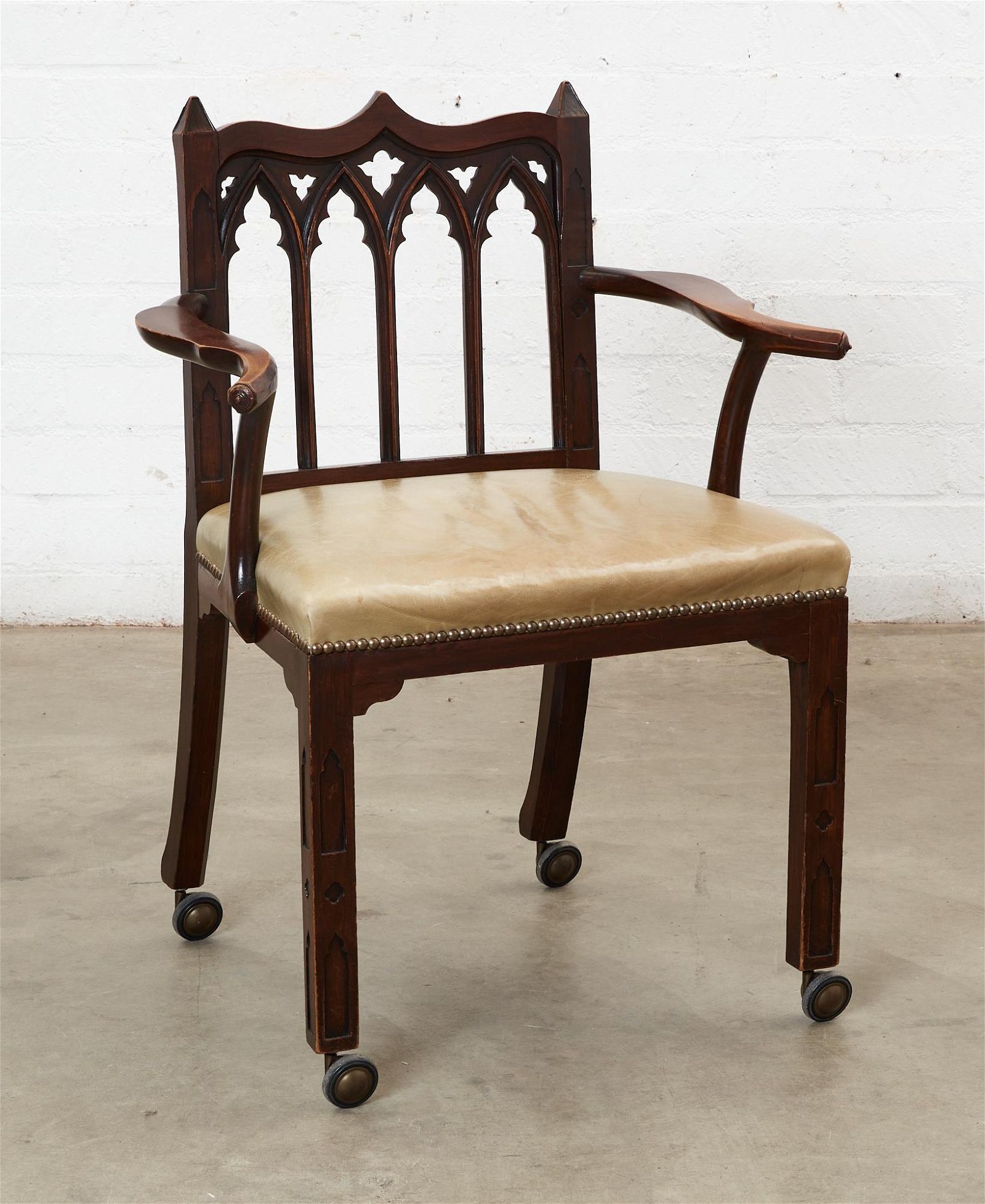 A GEORGE III STYLE GOTHICK MAHOGANY