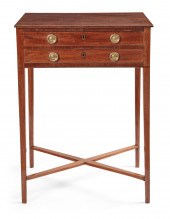 A GEORGE III STYLE INLAID MAHO