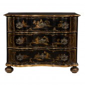 A GEORGE III STYLE JAPANNED OR