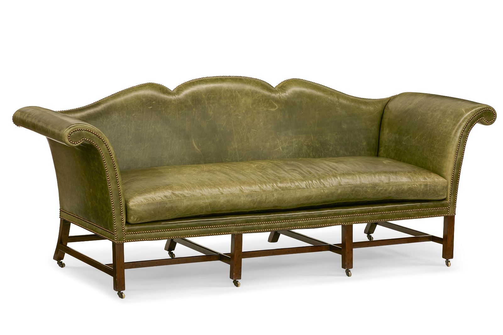 A GEORGE III STYLE MAHOGANY SETTEEA