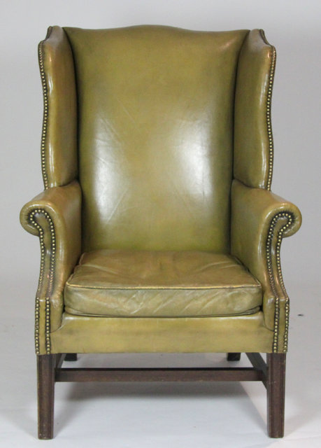 A George III style wing armchair