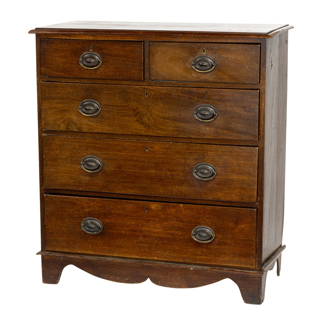 A GEORGE III WALNUT CHEST OF