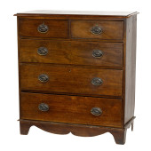 A GEORGE III WALNUT CHEST OF D