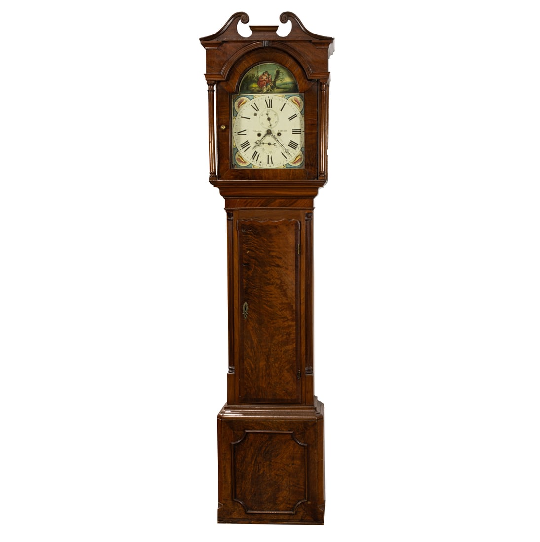 A GEORGE III WALNUT LONGCASE CLOCK,
