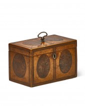 A GEORGE III YEWWOOD AND SATIN