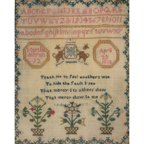 A George IV linen sampler, Martha