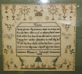 A George IV needlework sampler