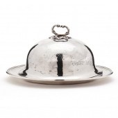 A GEORGE IV SILVER DISH AND CO