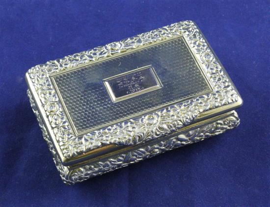 A George IV silver gilt rectangular