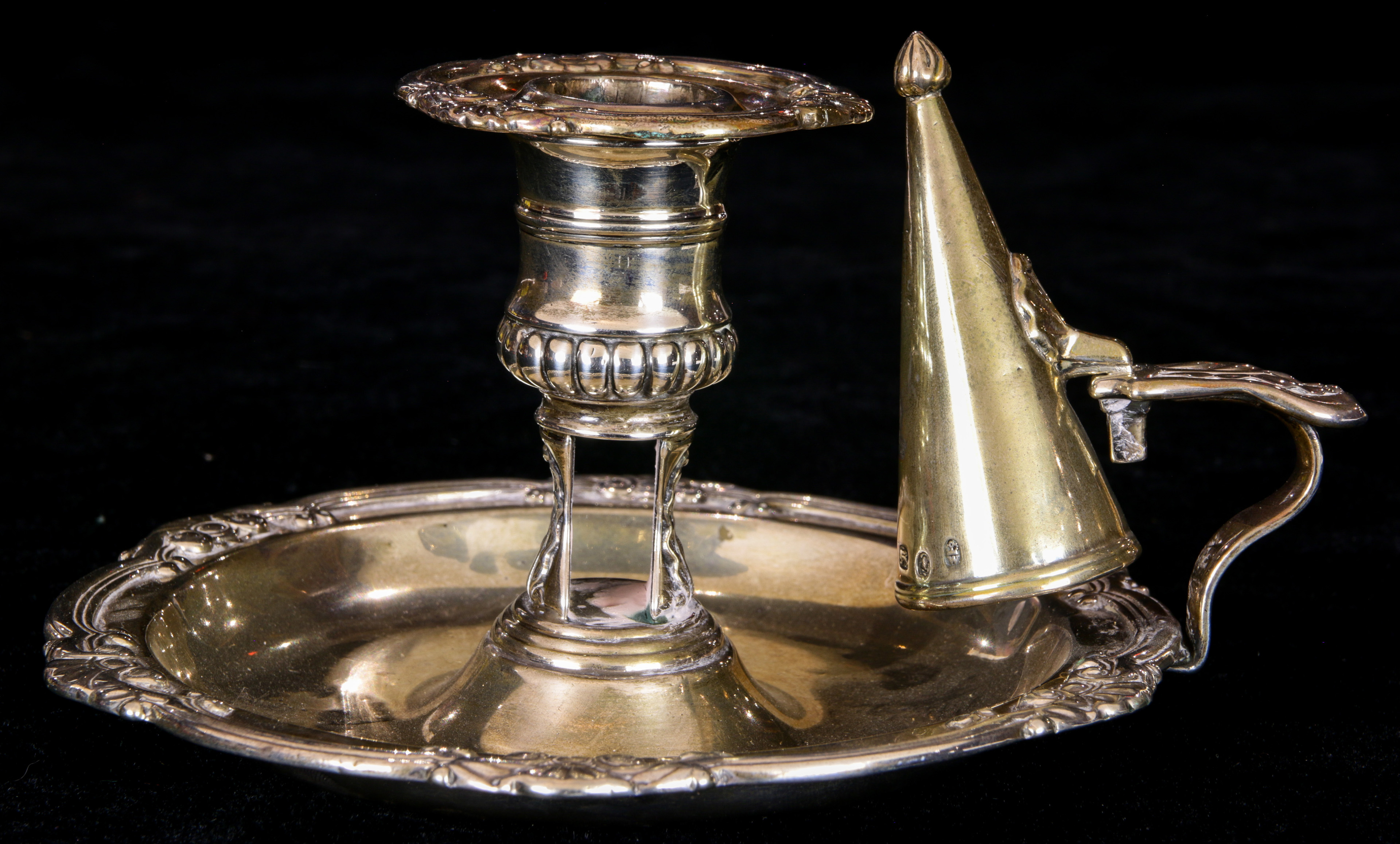 A GEORGE IV STERLING TAPERSTAND,