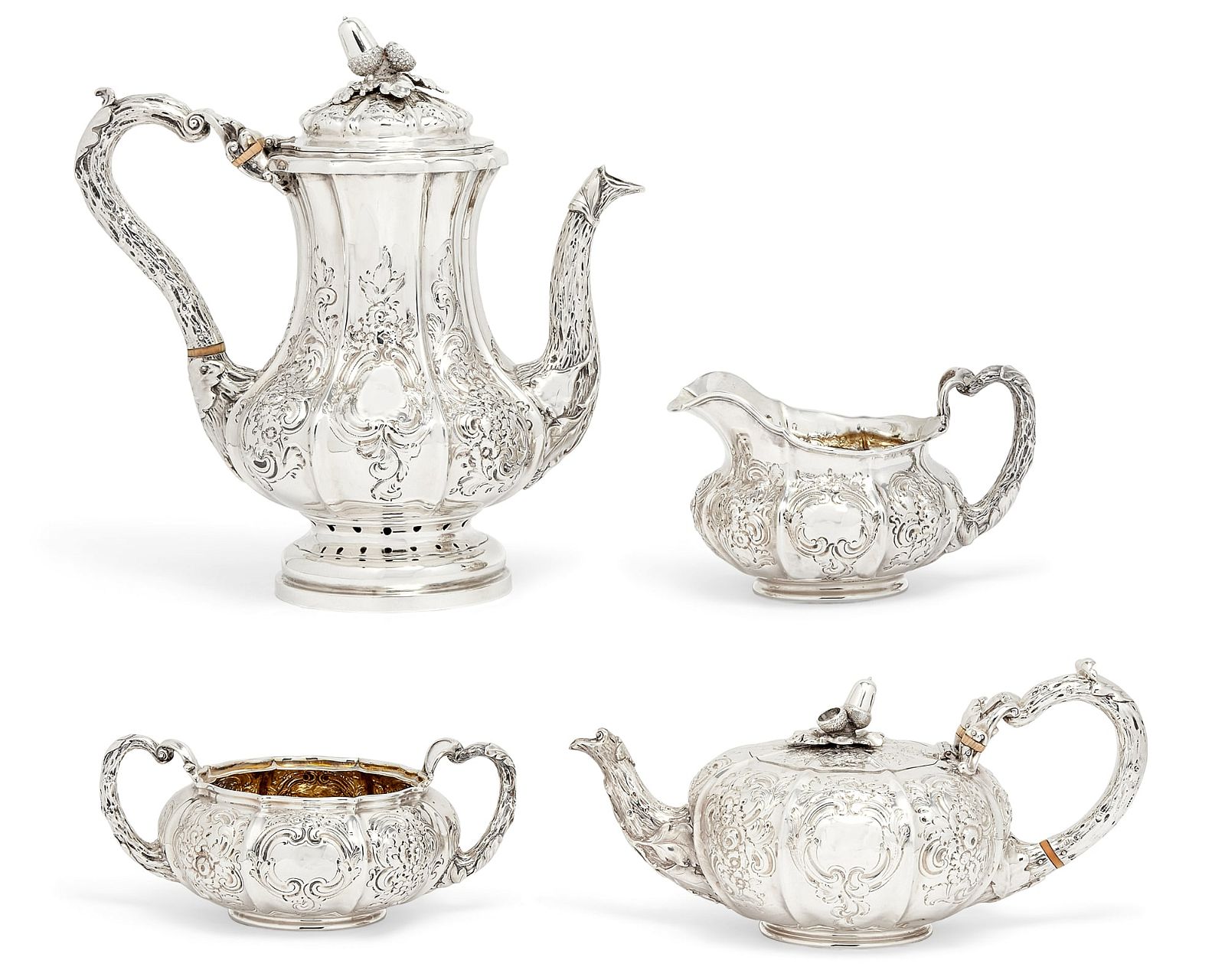 A GEORGE IV STERLING TEA & COFFEE