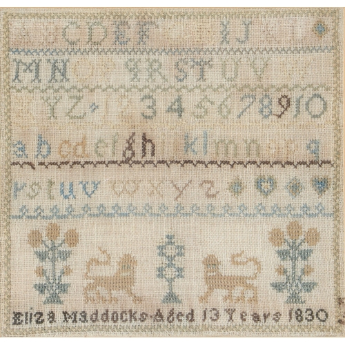 A George IV wool sampler, Eliza