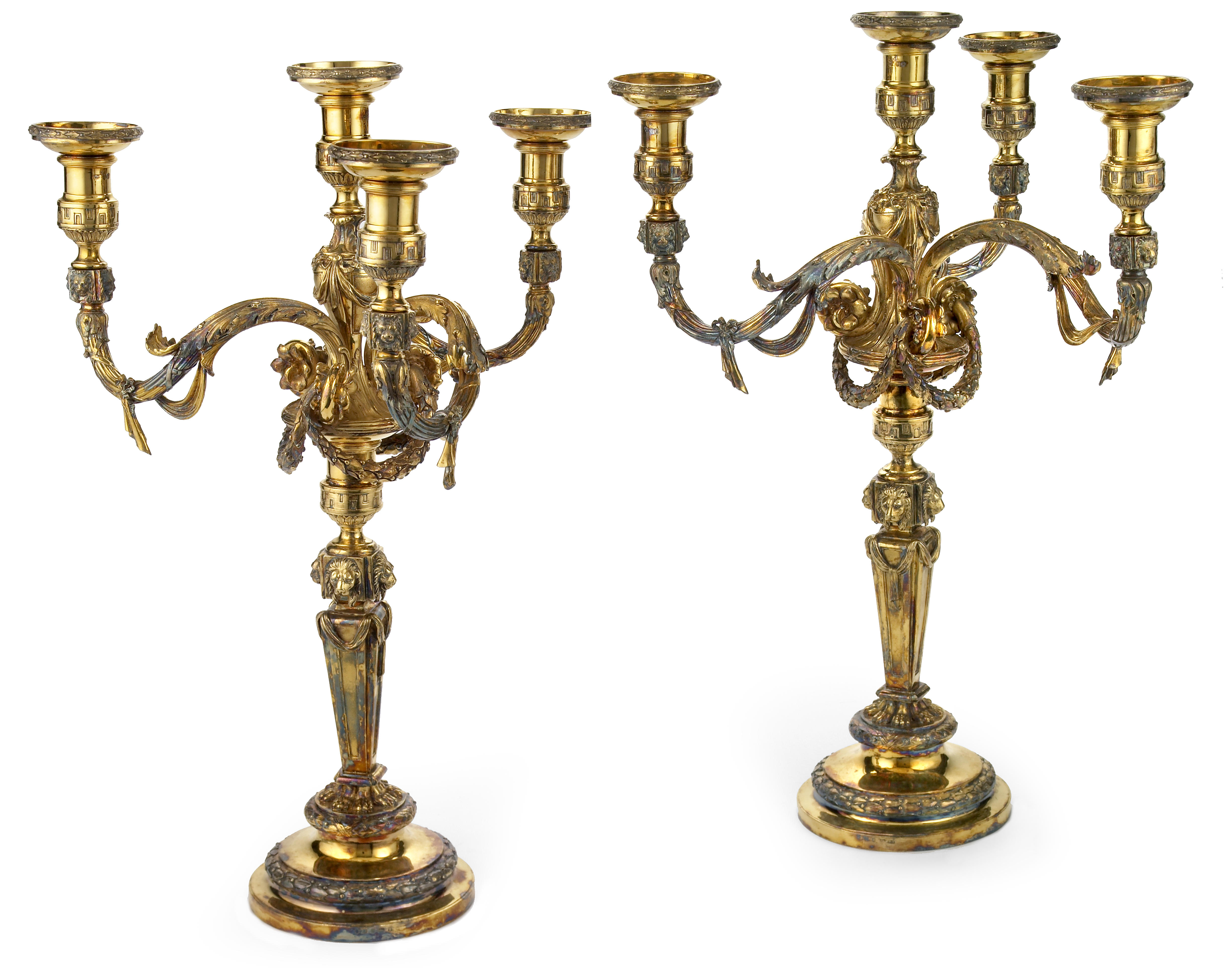 A George lll silver gilt pair of