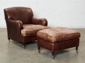 A GEORGE SMITH BROWN LEATHER C