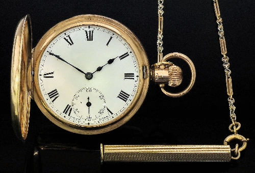 A George V 9ct gold half hunting