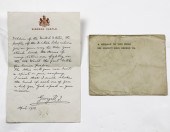 A GEORGE V LETTER, CIRCA APRIL