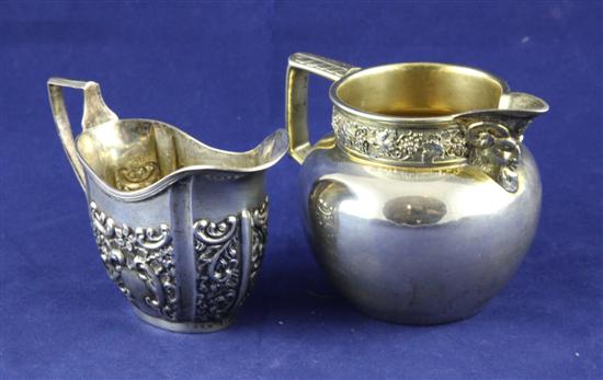 A George V parcel gilt silver cream