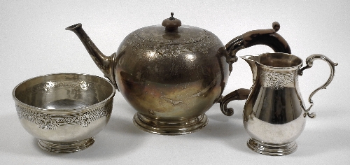 A George V plain silver three piece