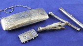 A George V planished silver pu