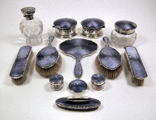 A George V silver and blue enamel