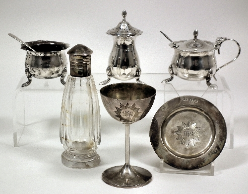 A George V silver and glass
