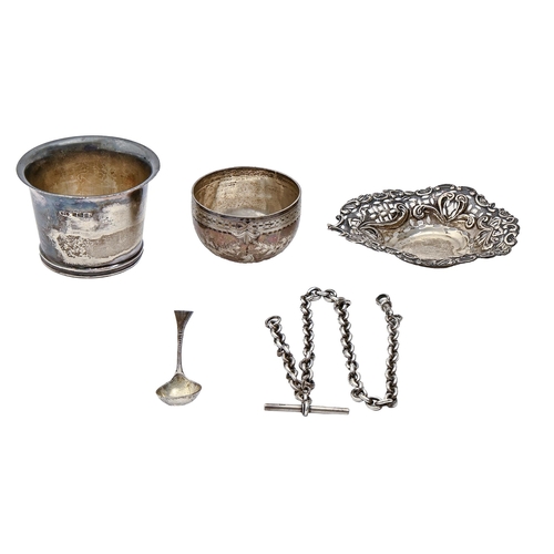 A George V silver beaker, 50mm h,