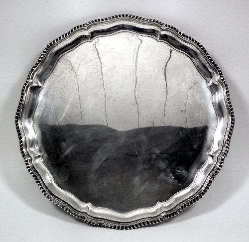 A George V silver circular salver