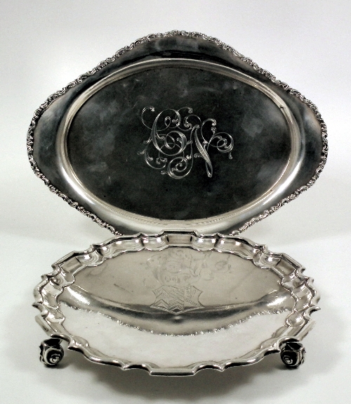 A George V silver circular salver