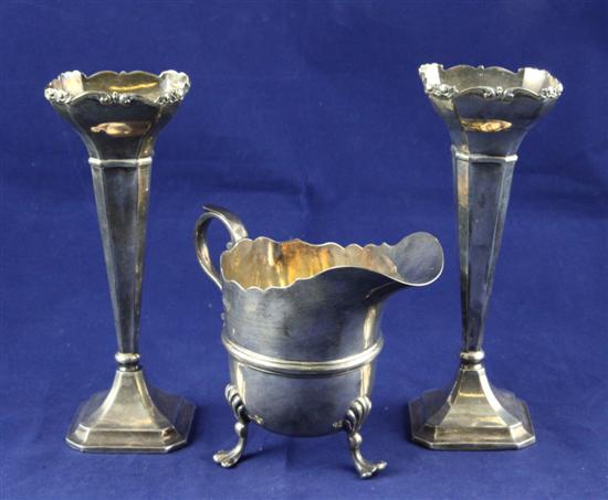 A George V silver cream jug with
