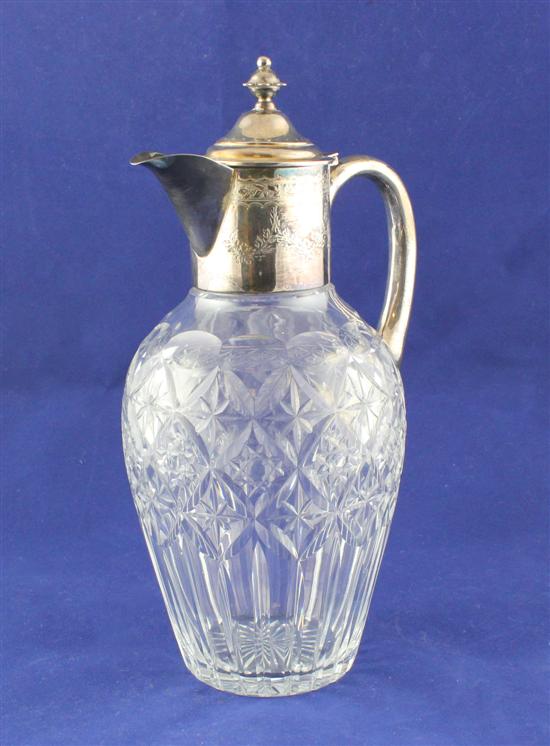 A George V silver mounted cut glass