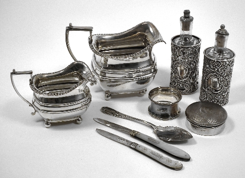 A George V silver part tea