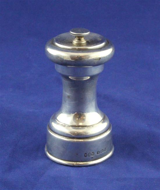 A George V silver pepper mill of
