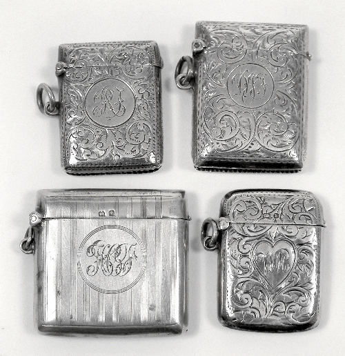 A George V silver rectangular vesta