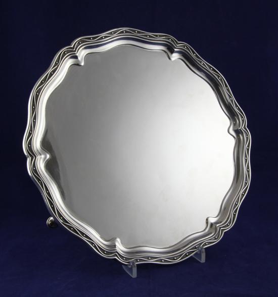 A George V silver salver of