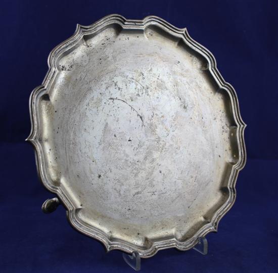 A George V silver salver of