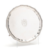 A GEORGE V SILVER SALVER<br>A