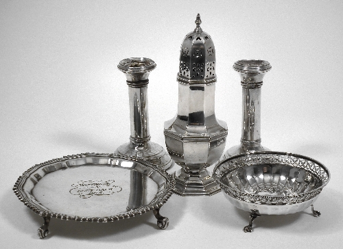 A George V silver sugar castor of