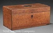 A Georgian Burl Elm Tea Caddy