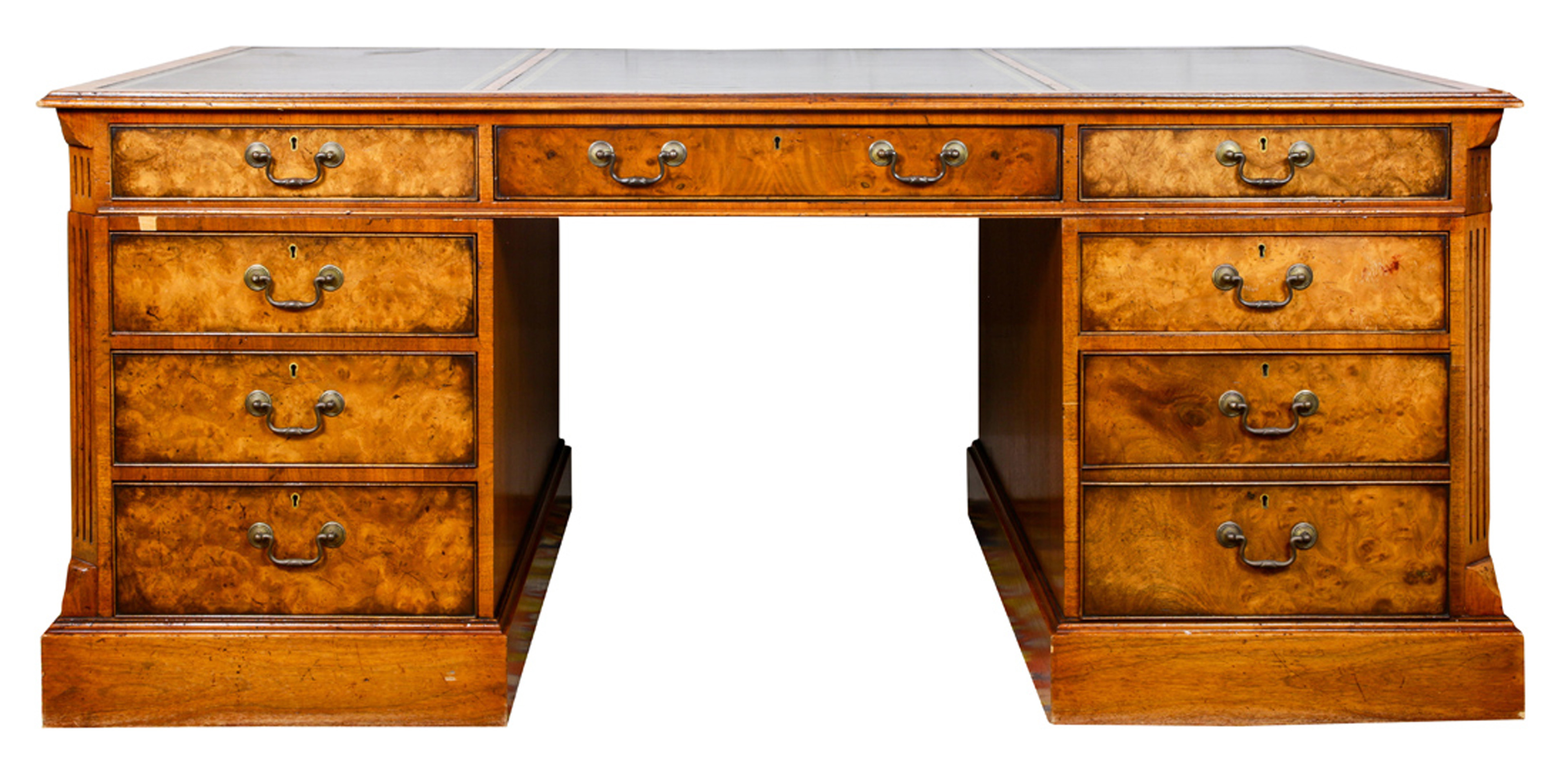 A GEORGIAN DOUBLE PEDESTAL DESK A