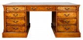 A GEORGIAN DOUBLE PEDESTAL DES