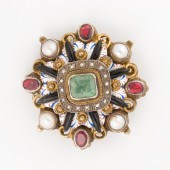 A GEORGIAN ENAMELED GEMSTONE A