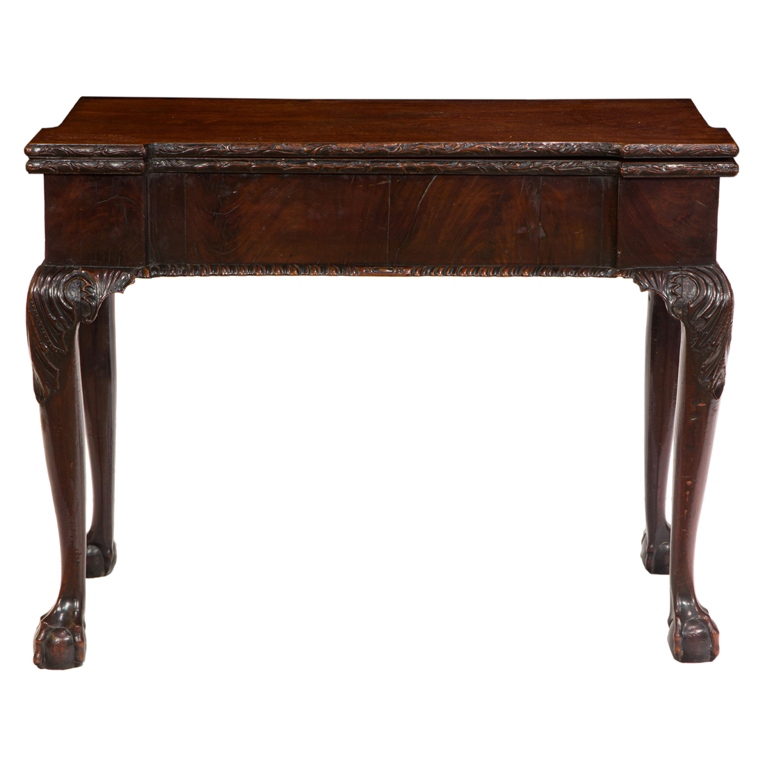 A GEORGIAN MAHOGANY CARD TABLE A