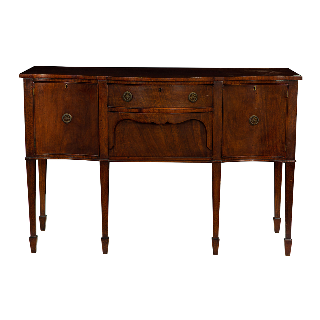 A GEORGIAN MAHOGANY SIDEBOARD A