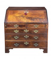A GEORGIAN MAHOGANY SLANT FRON
