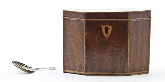 * A Georgian Mahogany Tea Caddy