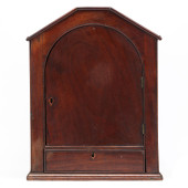 A GEORGIAN MOHAGANY WIG CABINE