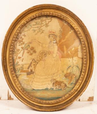 A Georgian needlework picture,