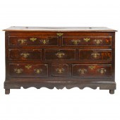 A GEORGIAN OAK  BLANKET CHEST