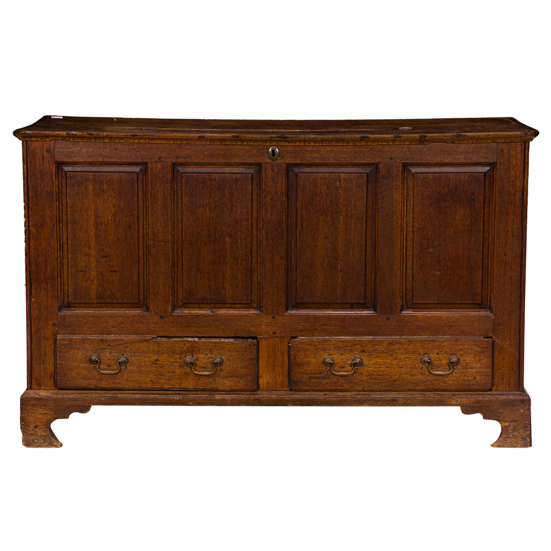 A GEORGIAN OAK MULE CHEST A