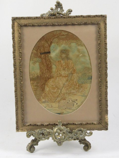 A Georgian oval needlework and
